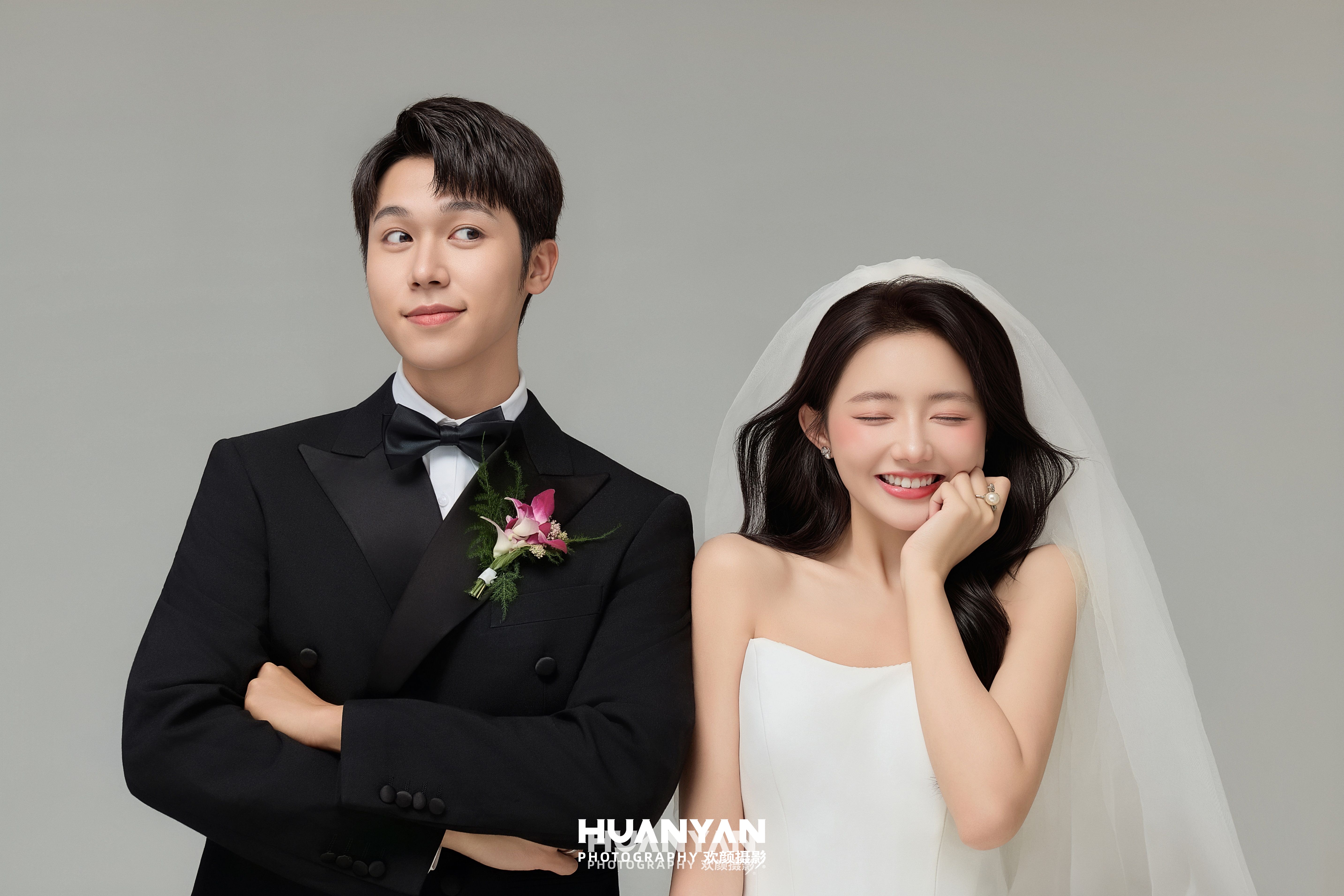 室内影棚韩式温柔婚纱照实拍（纯白序章系列）