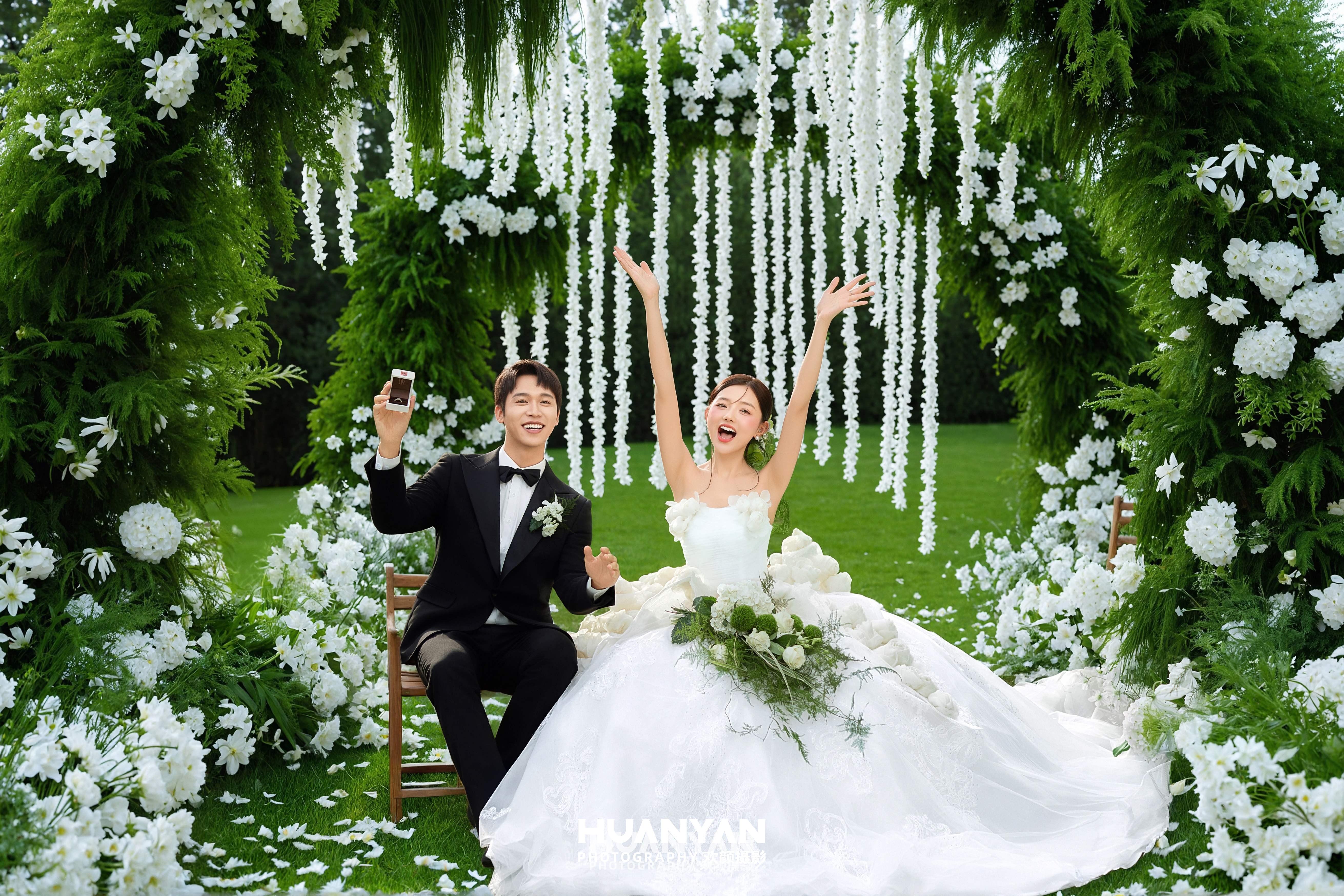 韩式温柔婚纱照 · 户外自然场景 · 青野告白客片
