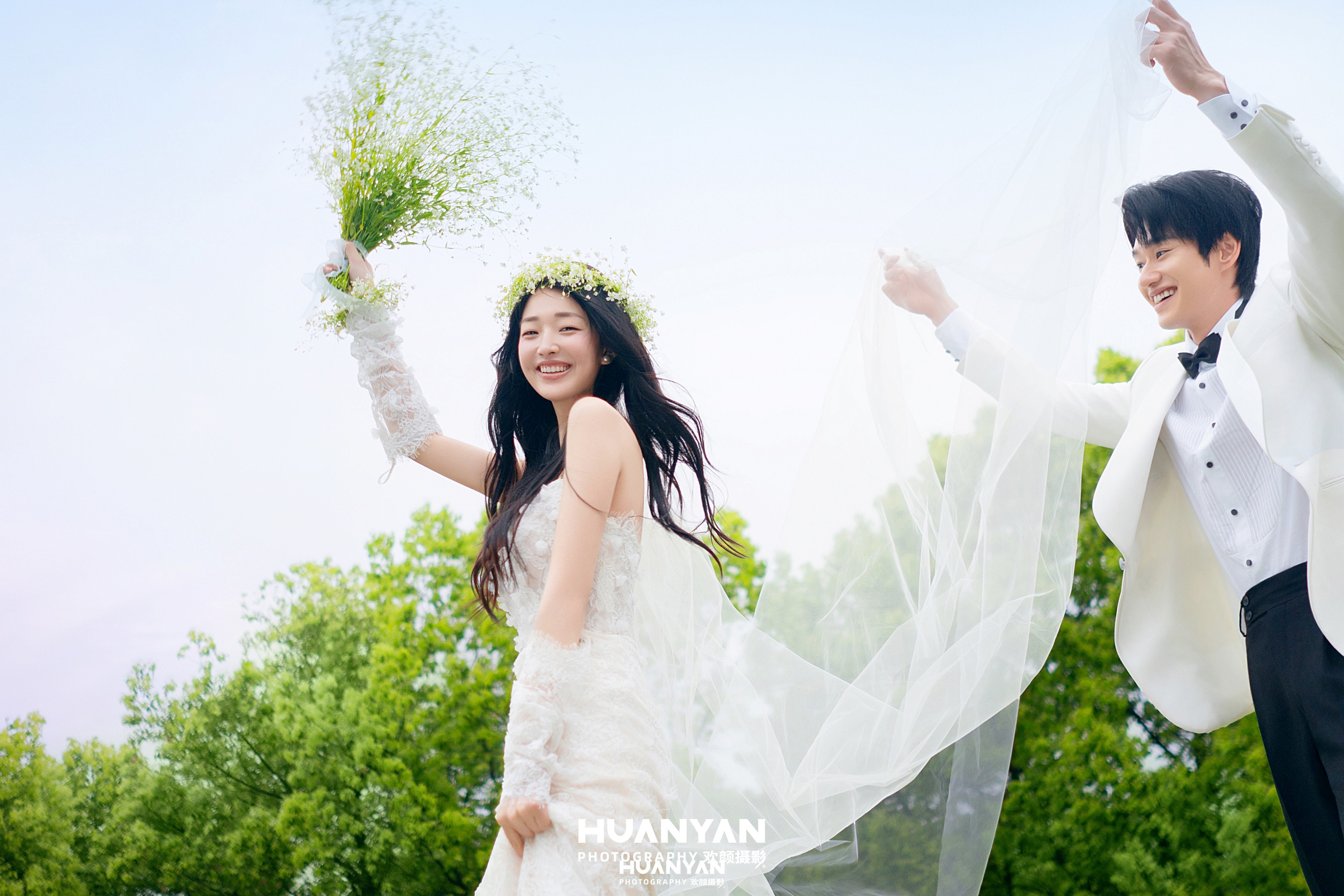 十指林间：清新自然婚纱照户外自然实拍
