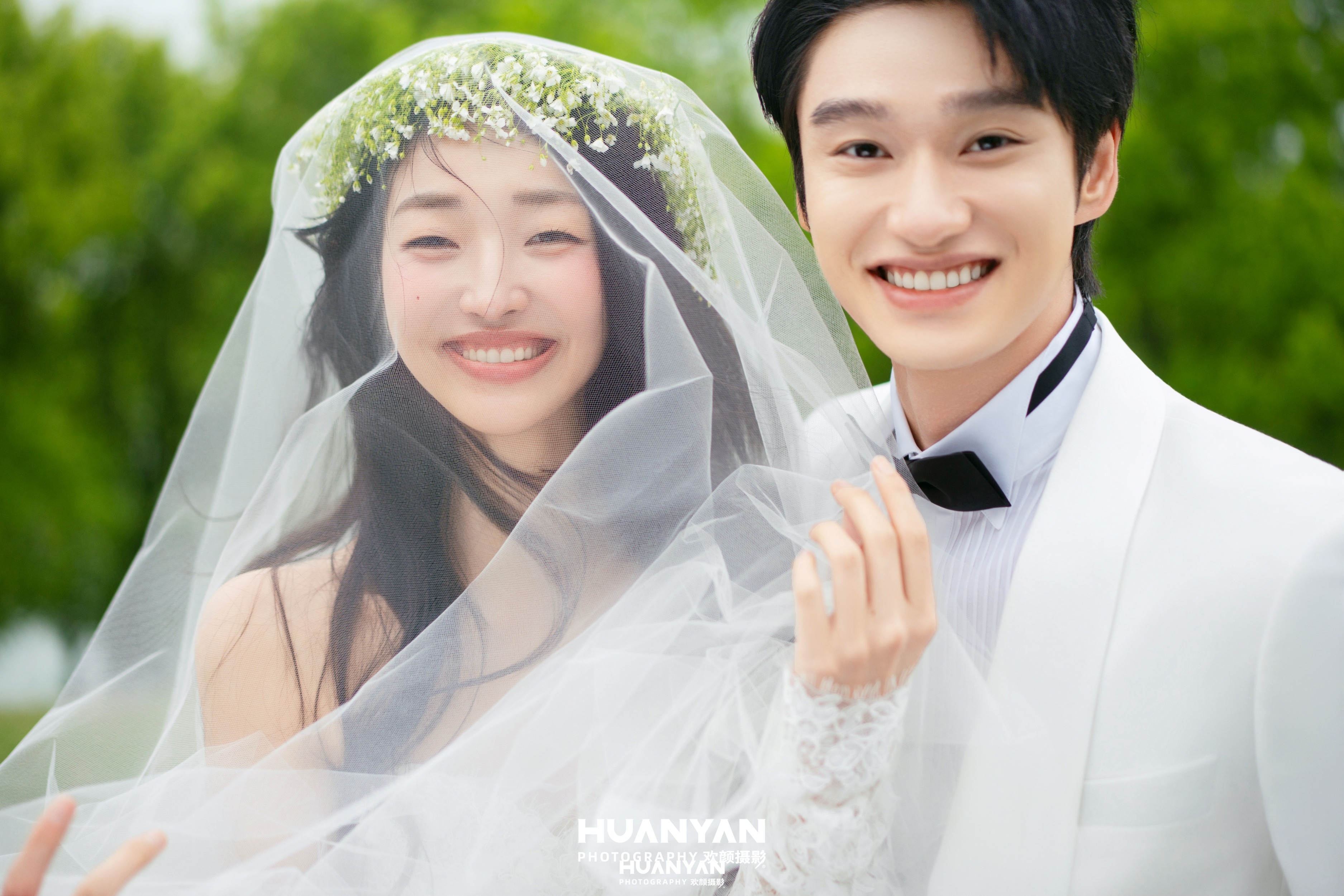 户外自然清新自然婚纱照实拍（十指林间系列）