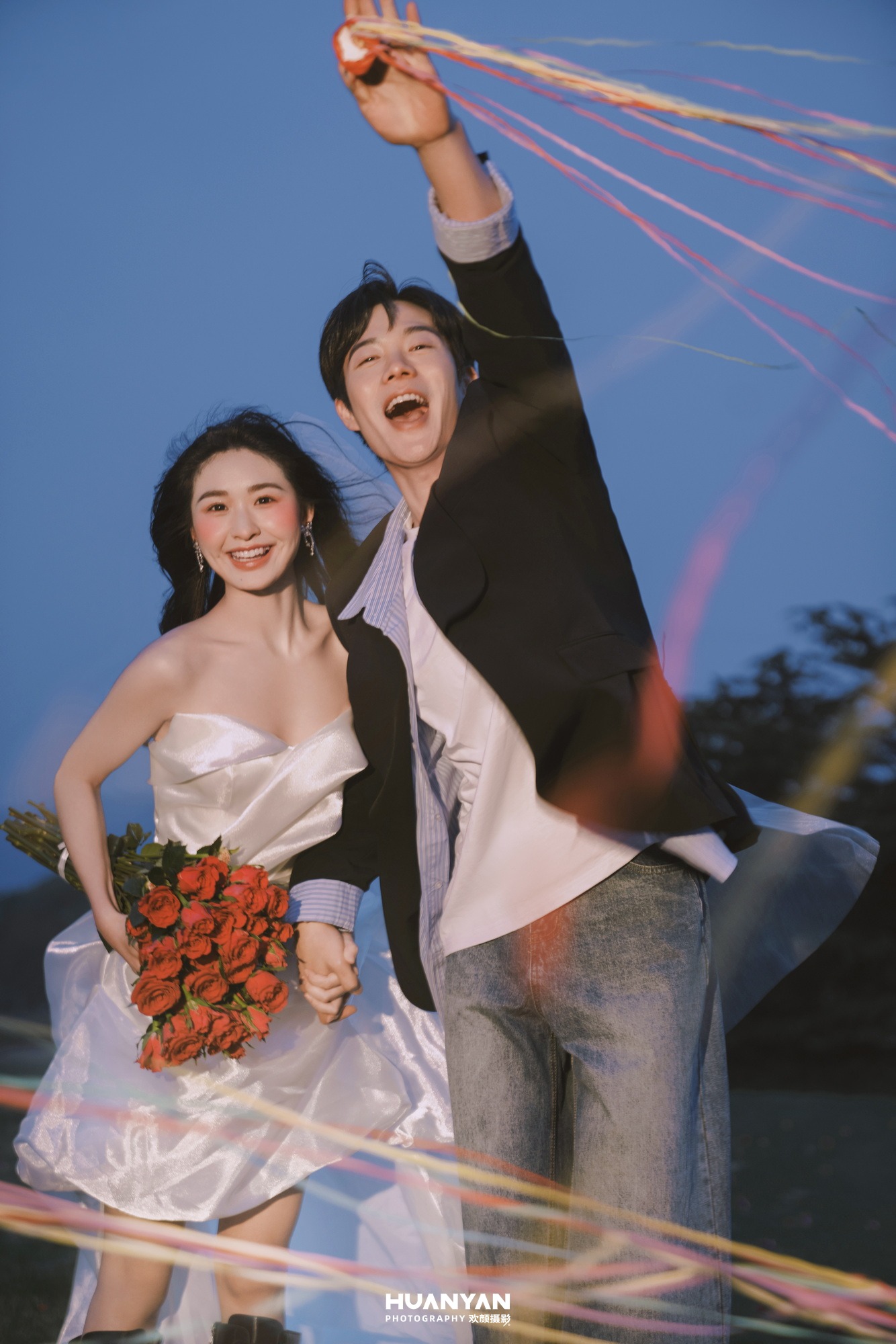韩式温柔婚纱照 · 户外自然场景 · 晚风告白客片