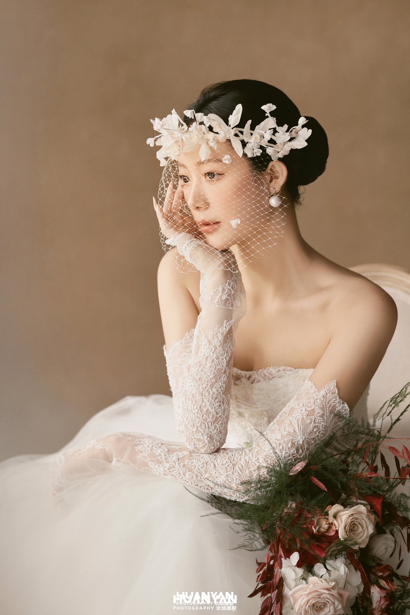 室内影棚浪漫唯美婚纱照实拍（依偎成诗系列）