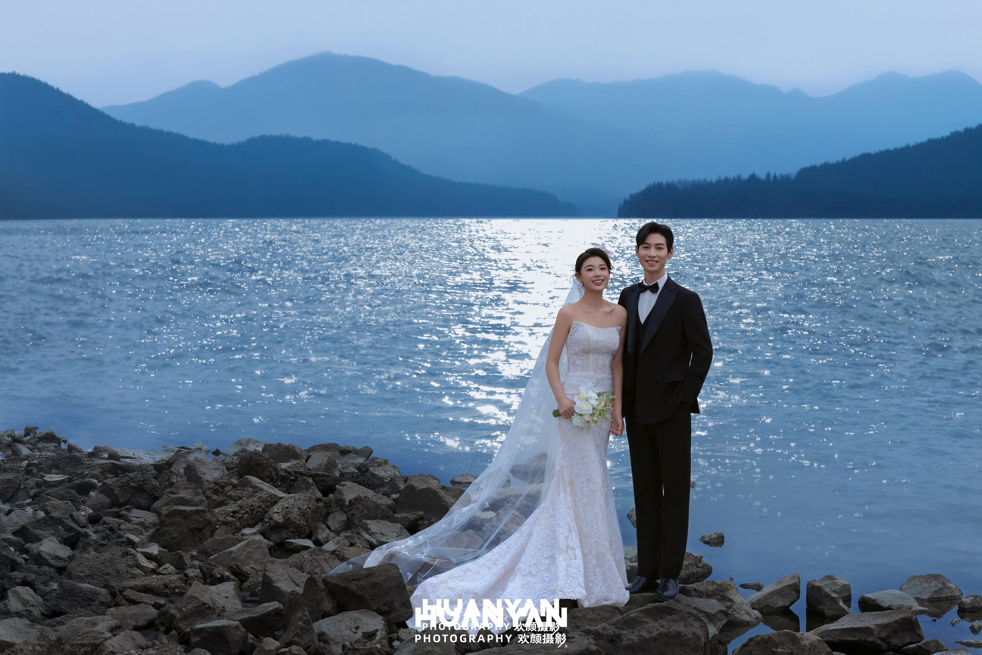 湖畔江景浪漫唯美婚纱照实拍（碧波为盟系列）