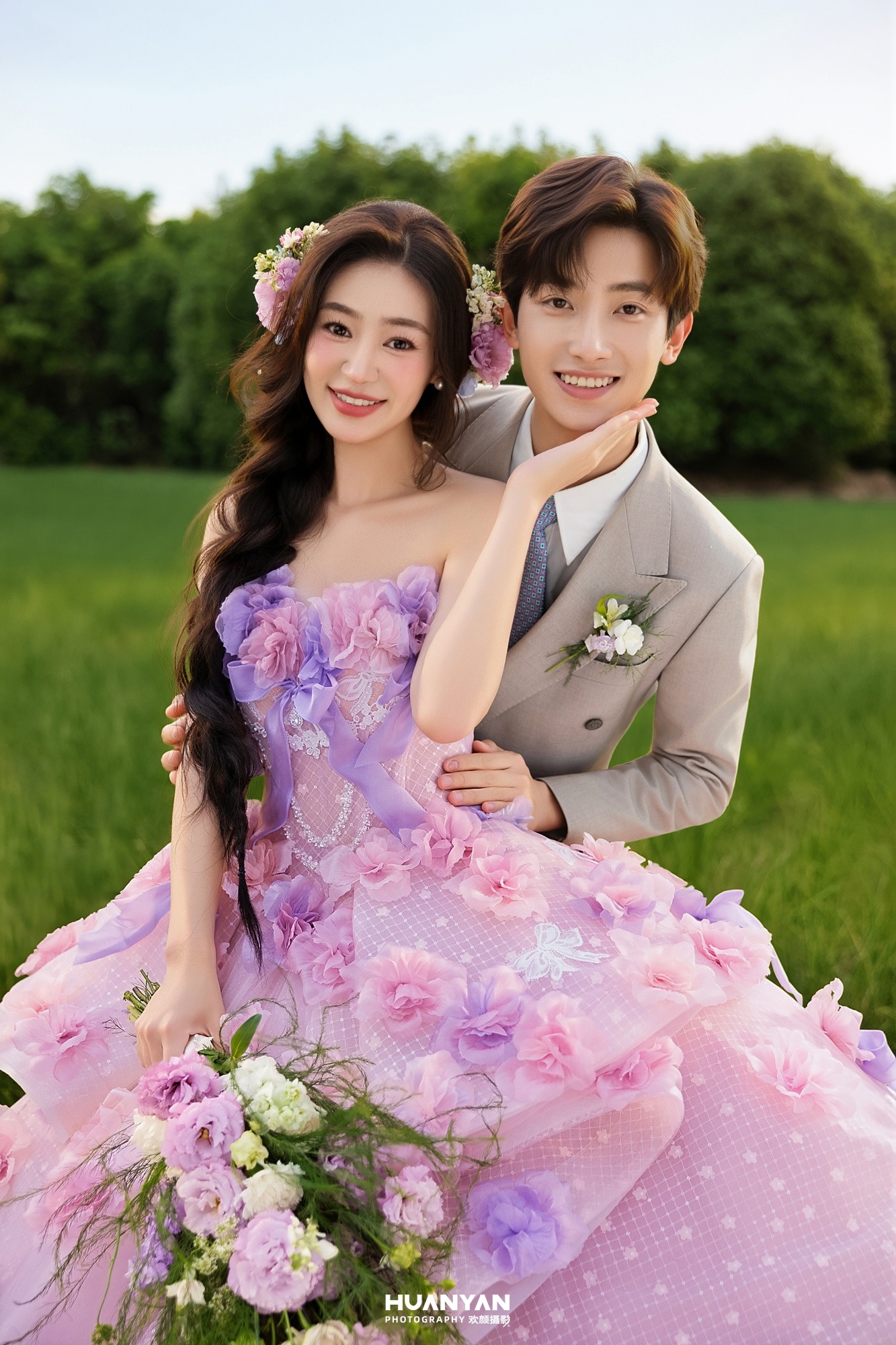 清新自然婚纱照 · 户外自然场景 · 气球告白客片