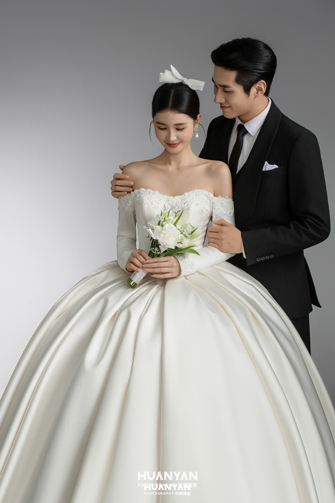 韩式温柔婚纱照 · 室内影棚场景 · 缎约客片