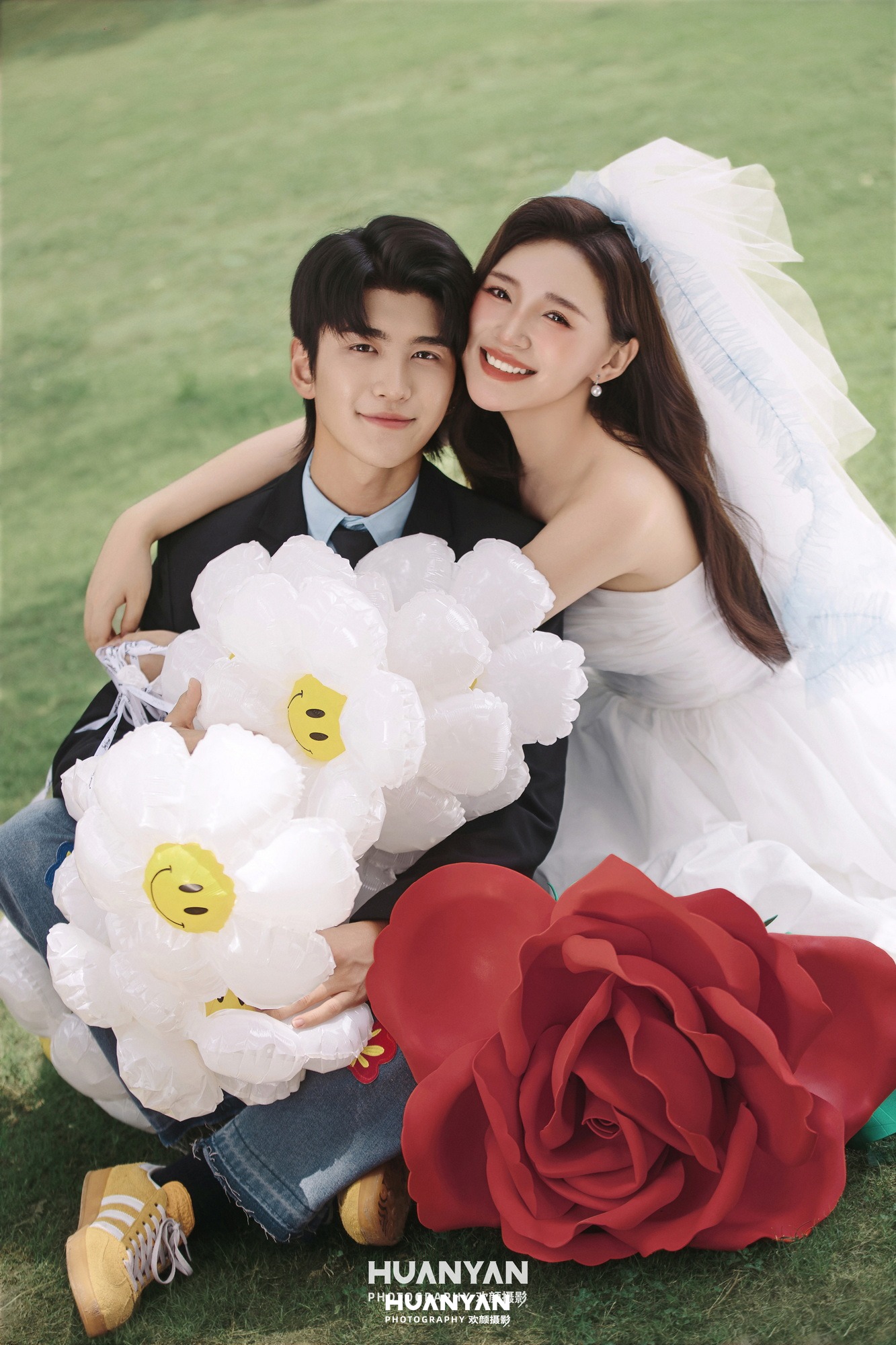 户外自然清新自然婚纱照实拍（以花为誓系列）