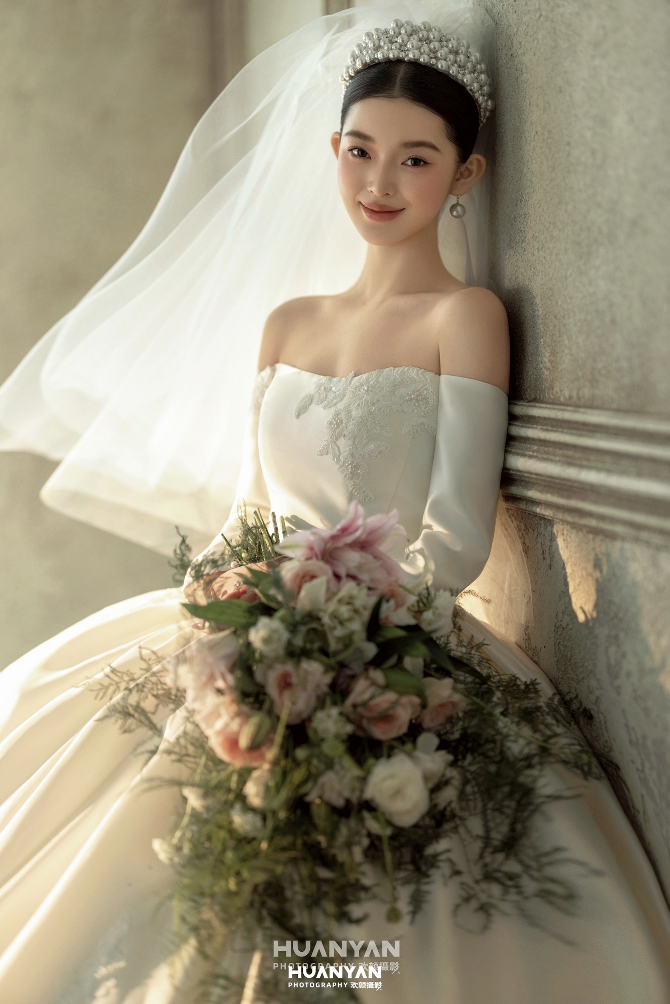 室内影棚浪漫唯美婚纱照实拍（拾纱系列）