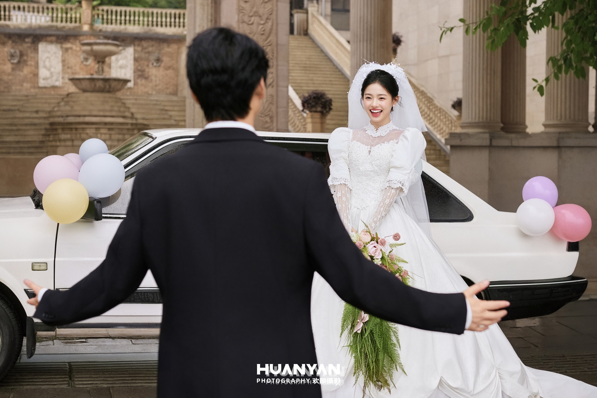 街角泡泡：浪漫唯美婚纱照城市街拍实拍