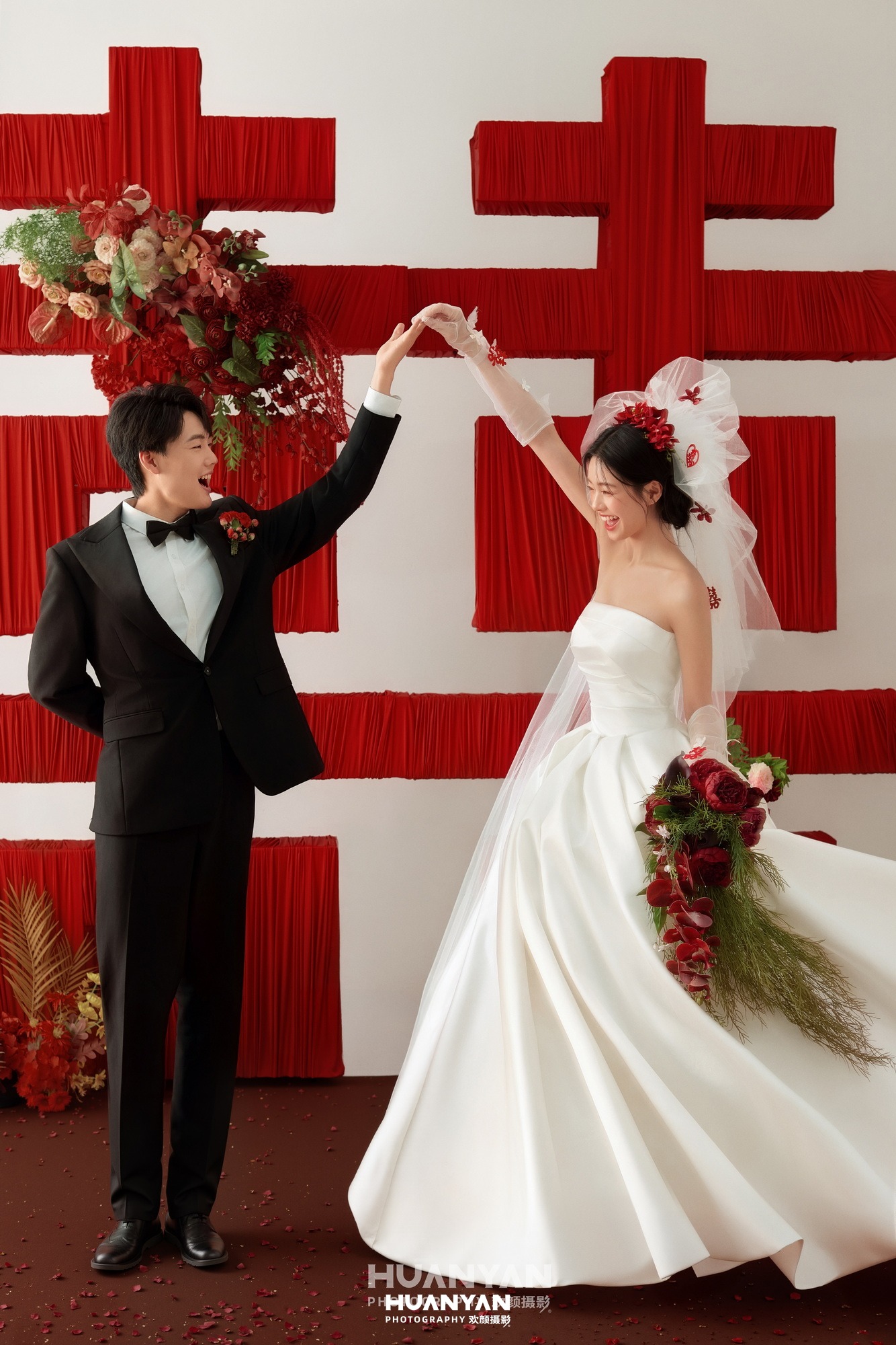 中式喜嫁婚纱照 · 室内影棚场景 · 满堂囍事客片