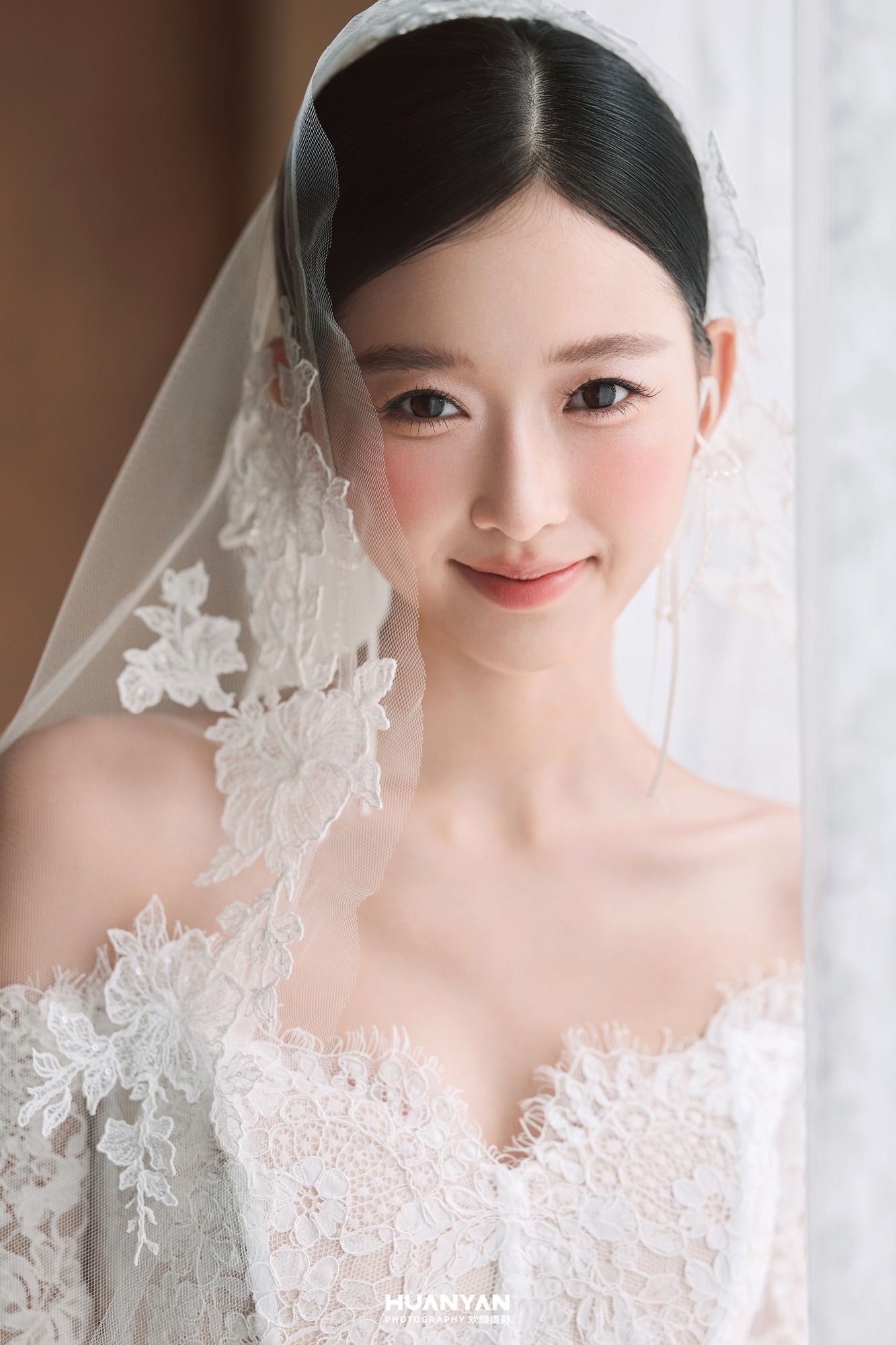 室内影棚韩式温柔婚纱照实拍（蕾丝与光系列）